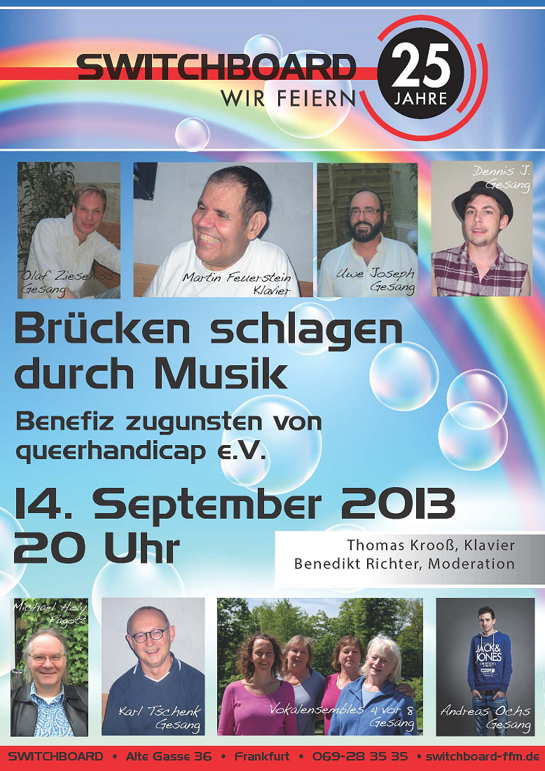 Switchboard-Plakat zum Konzert zeigt alle Knstler