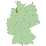 Deutschlandkarte, Lage des Raums Bremen